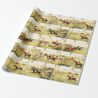 Vintage Horse Riders and Hounds Hunting