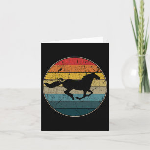 Vintage Horse Riding Love Equestrian Girl Distress Card