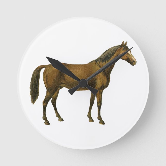 Vintage Horse Round Clock (Front)