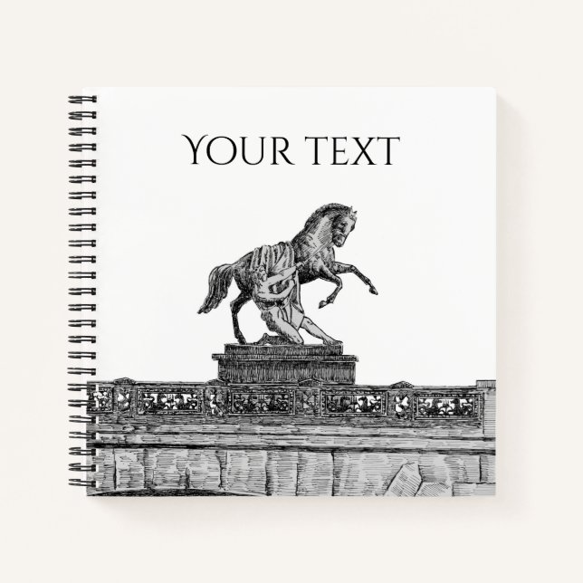 Vintage horse sculpture on Anichkov bridge Notebook (Front)
