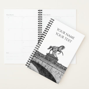Vintage horse sculpture on Anichkov bridge Planner