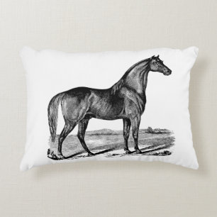 Vintage Horse Standing Accent Pillow