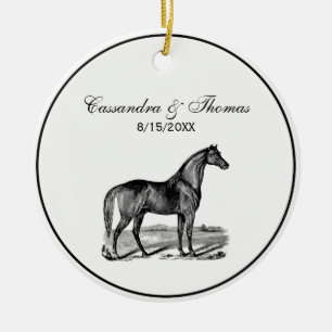 Vintage Horse Standing Ceramic Ornament