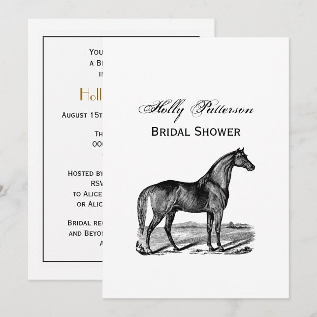 Vintage Horse Standing Invitation (Front/Back)