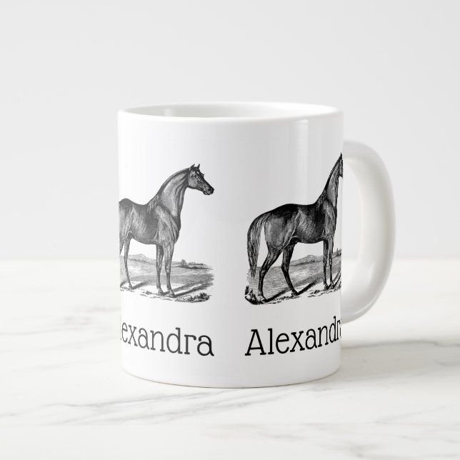 Vintage Horse Standing Large Coffee Mug (Front Right)