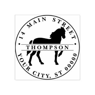 Vintage Horse Standing Silhouette Drawing #3 Rubber Stamp