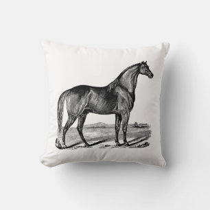 Vintage Horse Standing Throw Pillow
