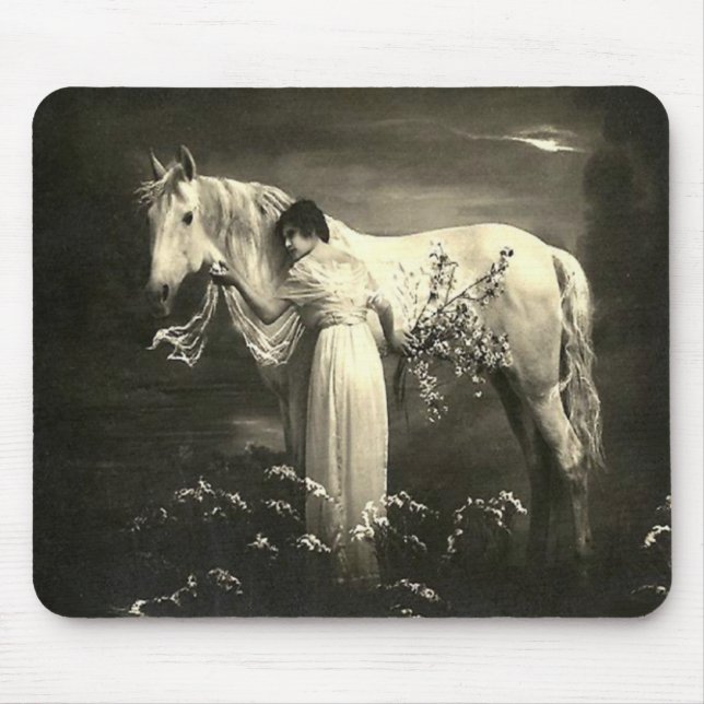 Vintage Horse Victorian Lady Mousepad (Front)