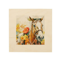 vintage horse wearing cowgirl hat