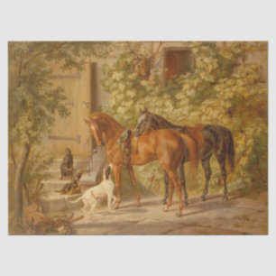 Vintage Horses at the Porch Albrecht Adam Tissue Paper
