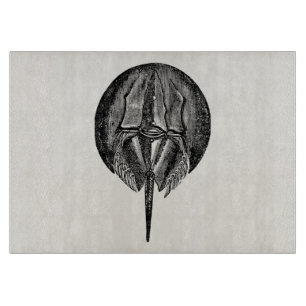 Vintage Horseshoe Crab King Crabs Template Cutting Board