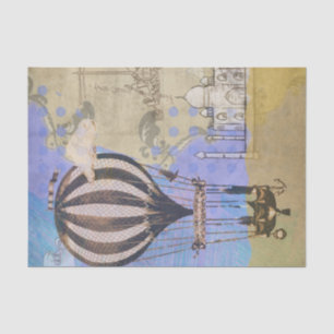 Vintage Hot Air Balloon Airplane Travel Tissue Paper