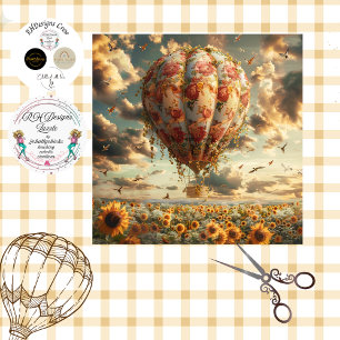 VIntage Hot Air Balloon Decoupage Tissue Paper