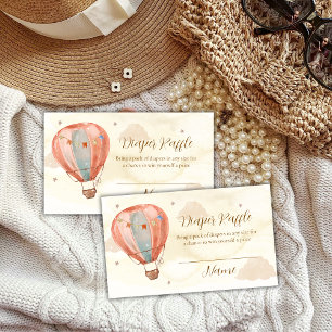 Vintage Hot Air Balloon Diaper Raffle Baby Shower  Enclosure Card