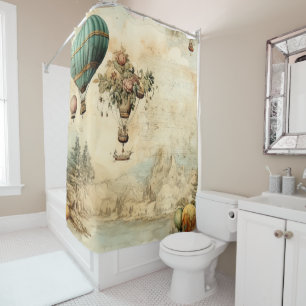 Vintage Hot Air Balloon in a Serene Landscape (1)