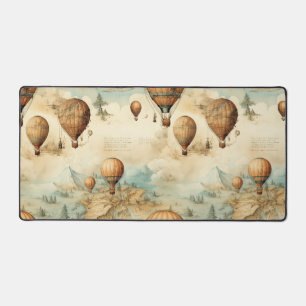 Vintage Hot Air Balloon in a Serene Landscape (2) Desk Mat