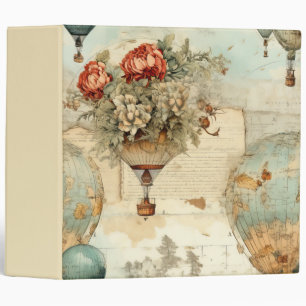 Vintage Hot Air Balloon in a Serene Landscape (3) Binder