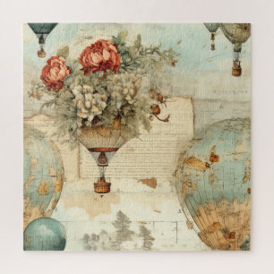 Vintage Hot Air Balloon in a Serene Landscape (3) Jigsaw Puzzle
