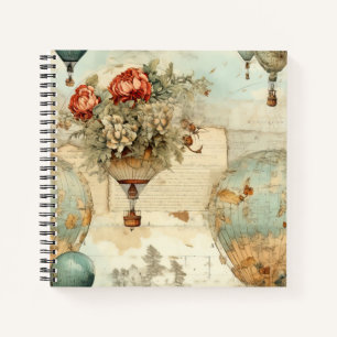 Vintage Hot Air Balloon in a Serene Landscape (3) Notebook