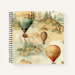 Vintage Hot Air Balloon in a Serene Landscape (4) Notebook