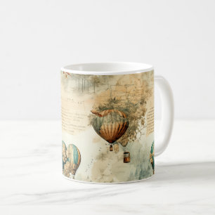 Vintage Hot Air Balloon in a Serene Landscape (8) Coffee Mug