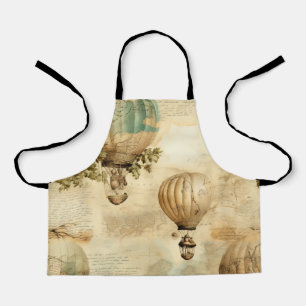 Vintage Hot Air Balloon in a Serene Landscape (9) Apron