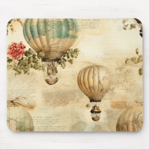 Vintage Hot Air Balloon in a Serene Landscape (9) Mouse Pad