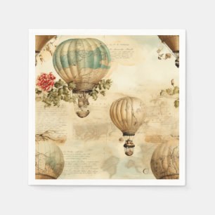 Vintage Hot Air Balloon in a Serene Landscape (9) Napkin