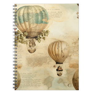 Vintage Hot Air Balloon in a Serene Landscape (9) Notebook
