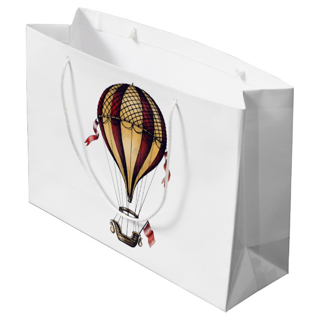 Vintage Hot Air Balloon Large Gift Bag (Back Angled)