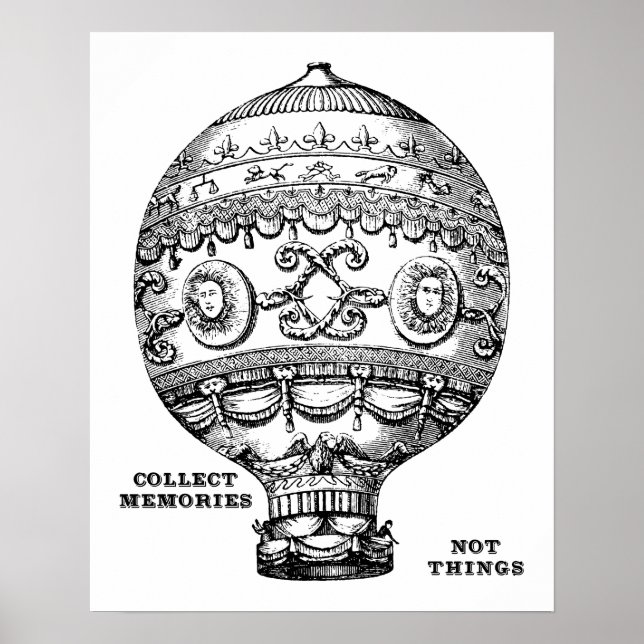 Vintage Hot Air Balloon Poster (Front)