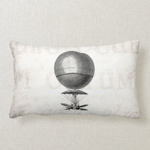 Vintage Hot Air Balloon Retro Airship Old Balloons Lumbar Pillow