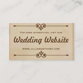 Vintage Hot Air Balloon Tan Wedding Website Card