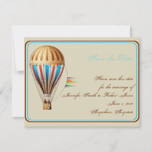 Vintage Hot Air Balloon Wedding Save the Date