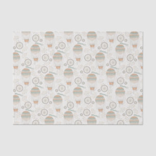 Vintage Hot Air Balloons and Tricycles Off White Tissue Paper