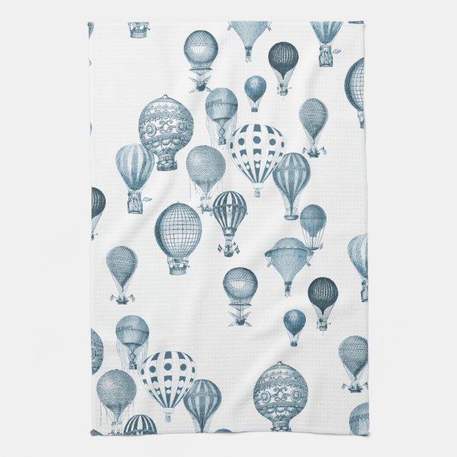 Vintage Hot Air Balloons In Flight Kitchen Towel (Vertical)
