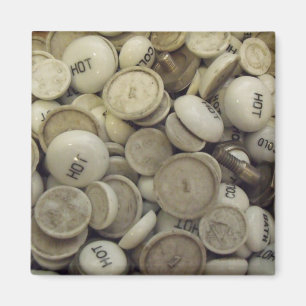 Vintage Hot and Cold Porcelain Knobs Magnet