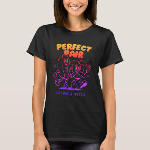 Vintage Hot Dog and Pretzel Mascot - Retro T-Shirt