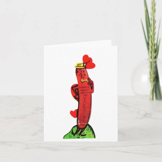 Vintage Hot Dog Frank Valentine Card (Front)