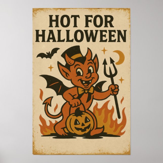 Vintage Hot for Halloween Poster (Front)
