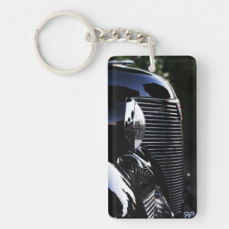 Vintage Hot Rod Car Grill Keychain