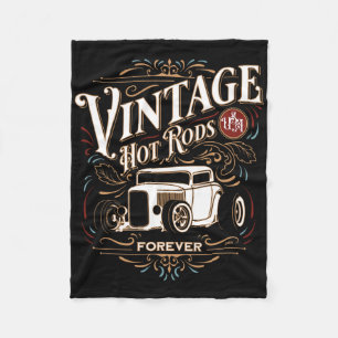 Vintage Hotrods Usa Forever Clic Car Nostalgia Des Fleece Blanket