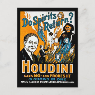 Vintage Houdini Advertisement - Do Spirits Return? Postcard