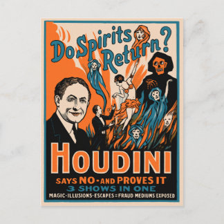 Vintage Houdini Magic Poster Postcard