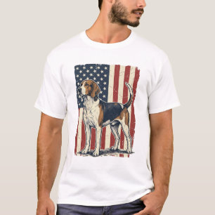 Vintage Hound Dog Patriotic Flag Vector Shirt Desi