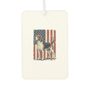 Vintage Hound Dog Patriotic Flag Vector Shirt Desi Air Freshener