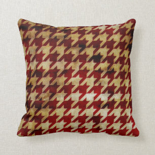 Vintage Houndstooth Throw Pillow