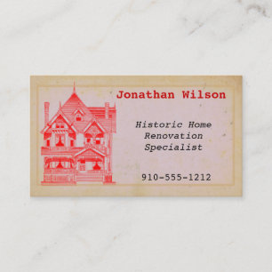 Vintage House Real Estate Renovation Business Card