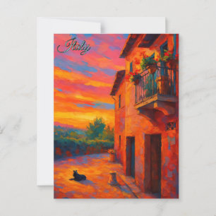 Vintage House Tuscany Italy Retro Europe Travel  Postcard