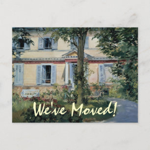 Vintage Houses by Manet, Change of Address Announcement Postcard